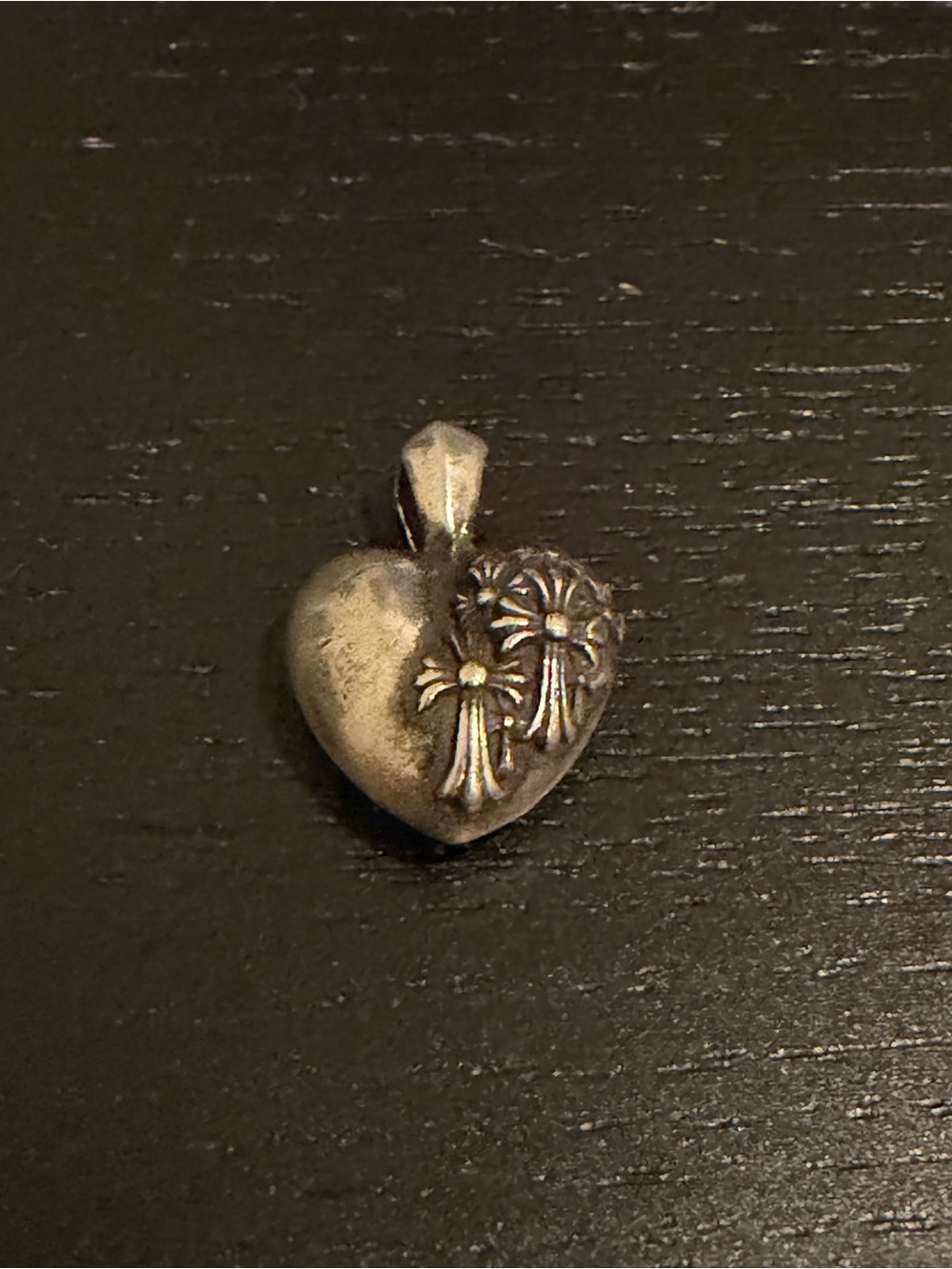 Chrome Cemetery Heart Charm .925 silver